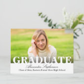 切り出しスタイルエレガント写真の卒業発表 招待状 (スタンド正面)