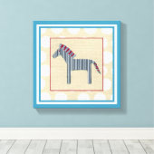 切り出しゼブラオンクリーム背景 キャンバスプリント (インサイチュ (ウッドフロア))