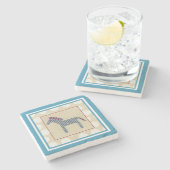 切り出しゼブラオンクリーム背景 ストーンコースター (横)