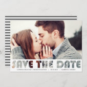 切り出しタイポグラフィセーブ・ザ・デート案内 招待状 (正面/裏面)