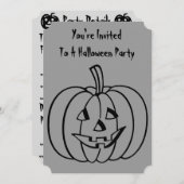 切り出し付きハローウィンパーティ用カボチャ顔 招待状 (正面/裏面)
