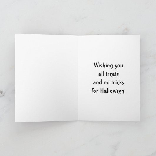 切り分けられたカボチャ挨拶状のかわいい猫 カード (内部)