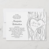 切り分けられた木のモダンのブライダルシャワー招待状 招待状 (正面)