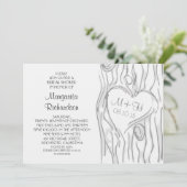 切り分けられた木のモダンのブライダルシャワー招待状 招待状 (スタンド正面)