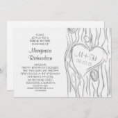 切り分けられた木のモダンのブライダルシャワー招待状 招待状 (正面/裏面)