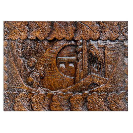 切り分けられた木の東洋の一見 カッティングボード (正面)