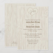 切り分けられた木の結婚式 招待状 (正面/裏面)