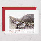 切り取られたエレガントエッジのあるハッピーホリデーズスクリプト シーズンカード (正面/裏面)