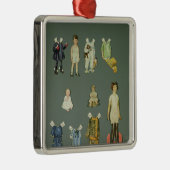 切り取られた人形および衣服の遅い20年代早の30年代 メタルオーナメント (右)