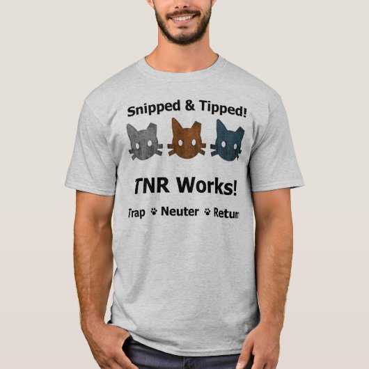 切り取られた及びひっくり返されたTNRのワイシャツ Tシャツ (正面)