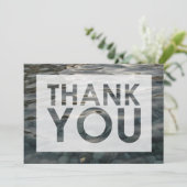 切り取られた水の波紋と滑らかな石の写真（背景カットアウト付き） サンキューカード (スタンド正面)