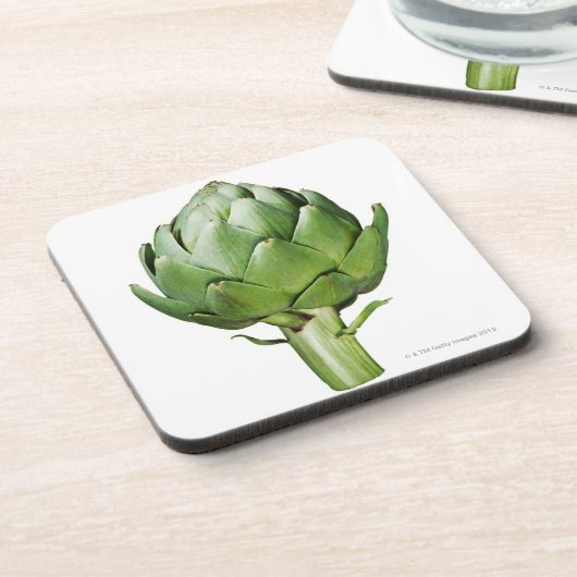 切り取られる白い背景の地球アーティチョーク コースター (左側)