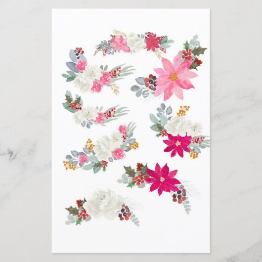 切り取りとコラージュを行う水色花模様 (正面)