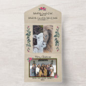 切り取り写真でライオンとラムのカードを折り畳む オールインワン招待状 (内側)