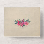 切り取り写真でライオンとラムのカードを折り畳む オールインワン招待状 (裏面)