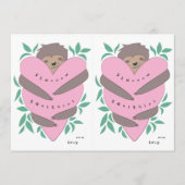 切り取り可能なスロッハグバレンタインのカードペア サンキューカード (正面)