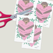 切り取り可能なスロッハグバレンタインのカードペア サンキューカード