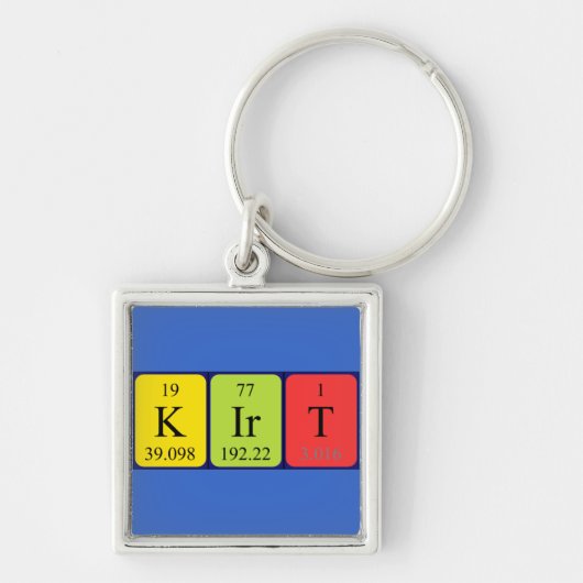 切り取り周期テーブル名キーリング キーホルダー (正面)