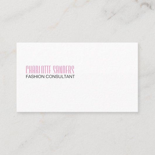 切り取り書体（ピンク） 名刺 (正面)