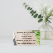 切り取り盤のハーブとナイフ 名刺 (スタンド正面)