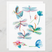 切り取り、コラージュする水色のトンボ (正面/裏面)