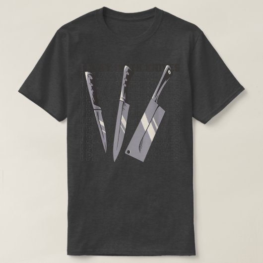 切り口と遊切り口のIシェフナイフ料理スキル Tシャツ (デザイン正面)