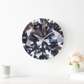 切り子面ダエレガントイヤモンドGemイメージ ラージ壁時計 (ホーム)