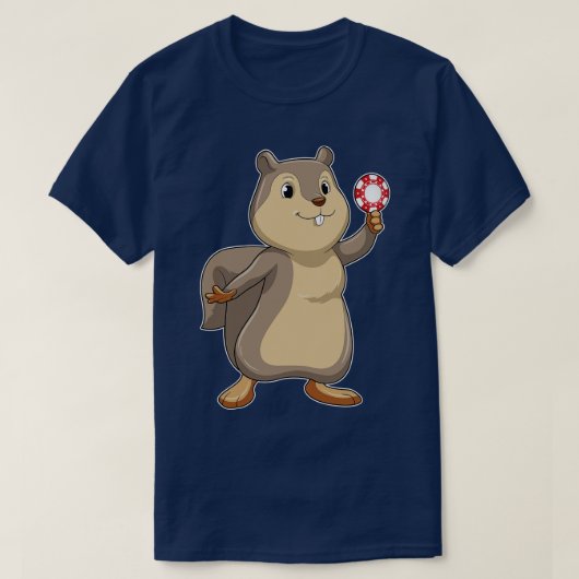 切り屑を持ったリス Tシャツ (デザイン正面)