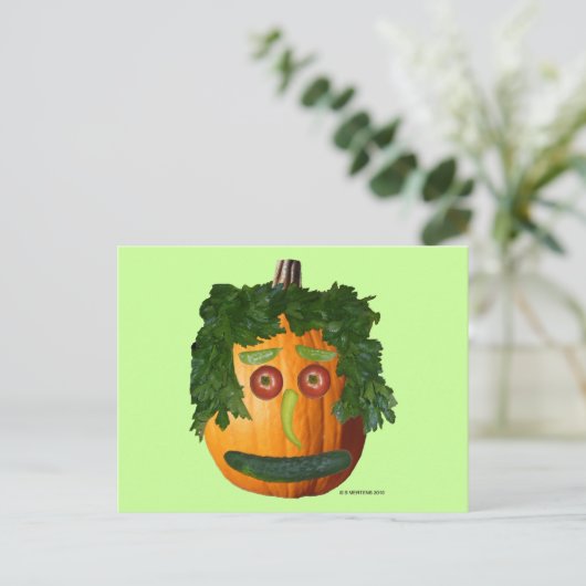 切り抜かれていないカボチャの顔のポストカード ポストカード (スタンド正面)
