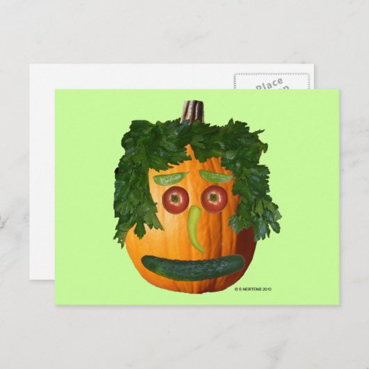 切り抜かれていないカボチャの顔のポストカード ポストカード (正面/裏面)