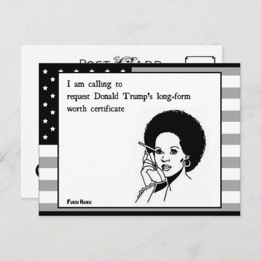 切り抜きワース証明書はがき ポストカード (正面/裏面)