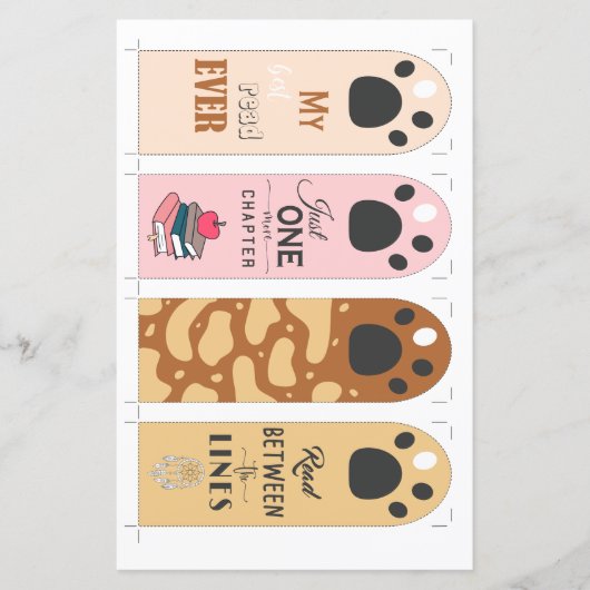 切り抜き可愛い手しおりと引用文 (正面)