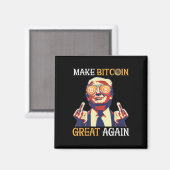 切り札で再びBitcoinを素晴らし作るおもしろい マグネット (正面/裏面)
