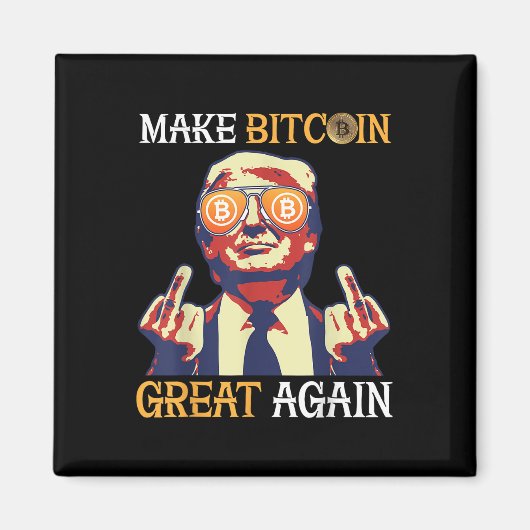 切り札で再びBitcoinを素晴らし作るおもしろい マグネット (正面)