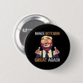 切り札で再びBitcoinを素晴らし作るおもしろい 缶バッジ (正面&裏面)