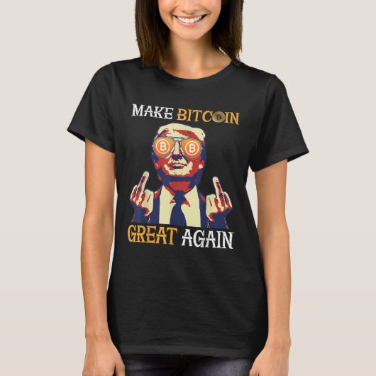 切り札で再びBitcoinを素晴らし作るおもしろい Tシャツ (正面)