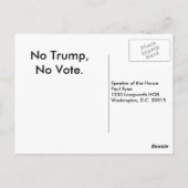 切り札なし投票はがき、話者Ryan ポストカード (裏面)