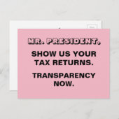 切り札は私たちに税のリターンの透明性を表示 ポストカード (正面/裏面)