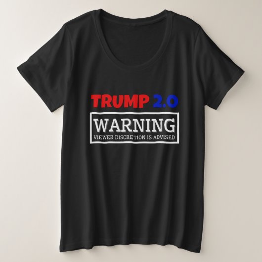 切り札2.0視聴者の裁量が助言される プラスサイズTシャツ (デザイン正面)