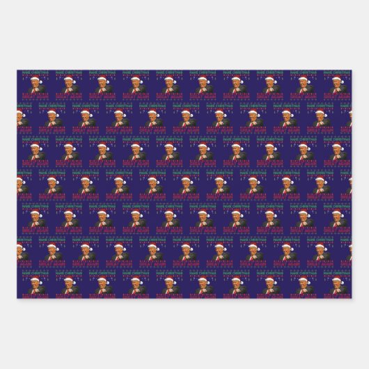 切り株が再びクリスマス素晴らしをクリスマスするおもしろい ラッピングペーパーシート (正面3)