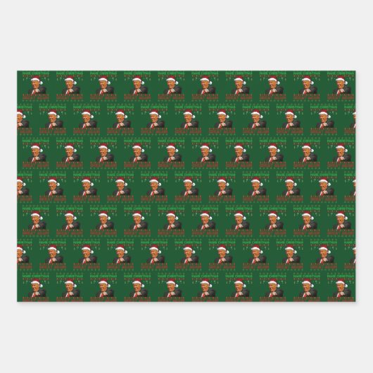 切り株が再びクリスマス素晴らしをクリスマスするおもしろい ラッピングペーパーシート (正面2)