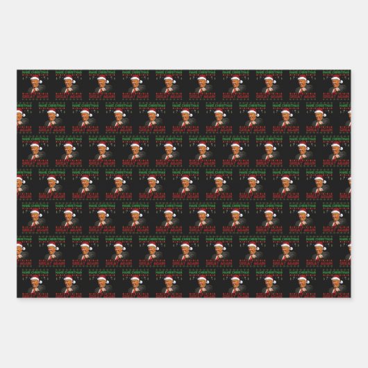 切り株が再びクリスマス素晴らしをクリスマスするおもしろい ラッピングペーパーシート (正面)