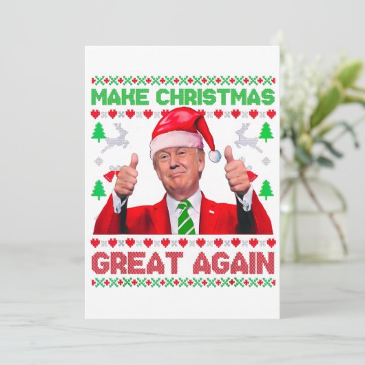 切り株が再びクリスマス素晴らしを作るクリスマスカード シーズンカード (スタンド正面)