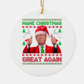 切り株が再びクリスマス素晴らしを作る セラミックオーナメント (正面)