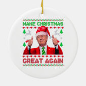 切り株が再びクリスマス素晴らしを作る セラミックオーナメント (裏面)