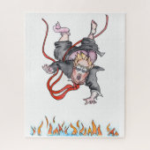 切り株が炎のピットのジグソーパズルに下降 ジグソーパズル (縦)