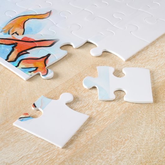 切り株が炎のピットのジグソーパズルに下降 ジグソーパズル (側面)