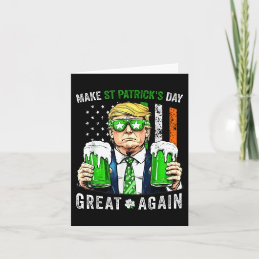 切り株で再びSt patricks day素晴らしをアイルランド語にする カード (正面)