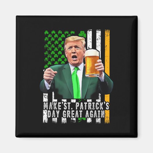 切り株で再びSt patricks day素晴らしをアイルランド語にする マグネット (正面)