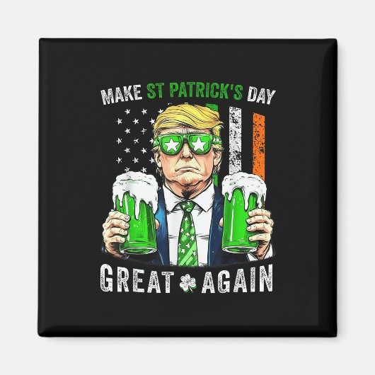 切り株で再びSt patricks day素晴らしをアイルランド語にする マグネット (正面)